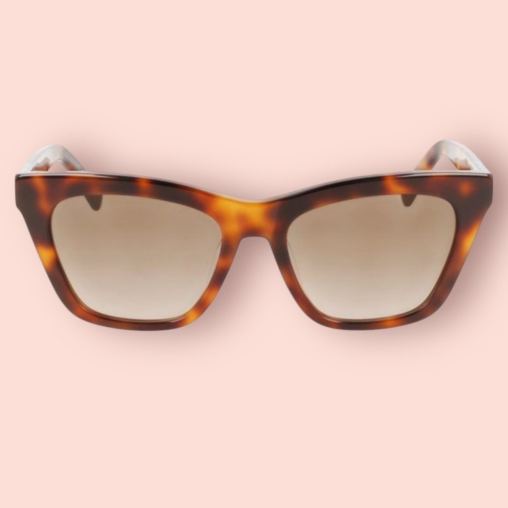 Longchamp Women's 54 mm Modified Rectangular Sunglasses (Havana)